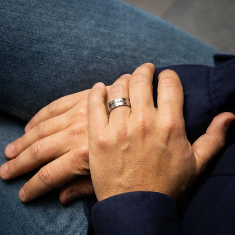 Bague Anneau Homme Acier