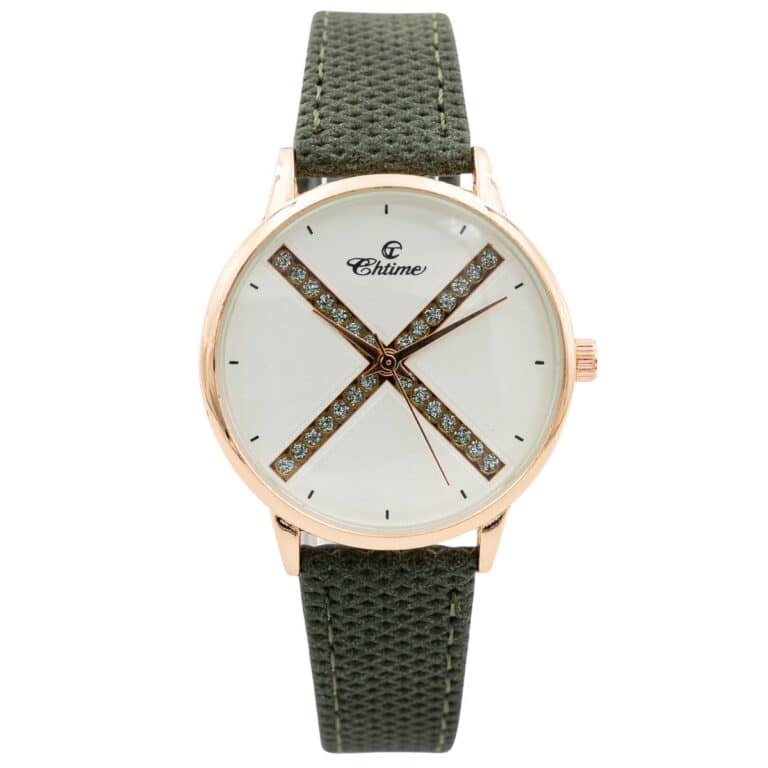 Montre Femme Vert Strass CHTIME