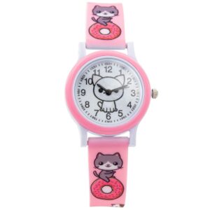 Montre Enfant Silicone Rose Chat CHTIME