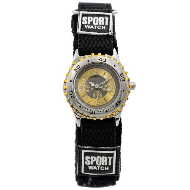 Montre Enfant Tissu Noir CHTIME