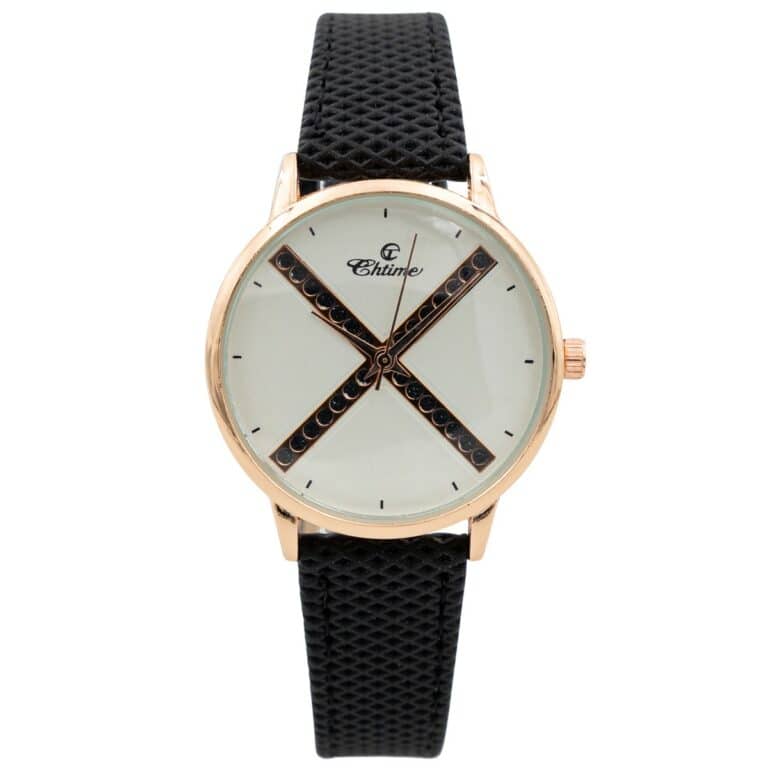 Montre Femme Noir Strass CHTIME