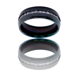 Bague Femme Couleur Noire Ornée Zirconium TILIA