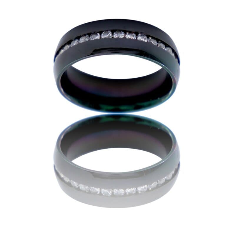 Bague Femme Couleur Noire Ornée Zirconium TILIA