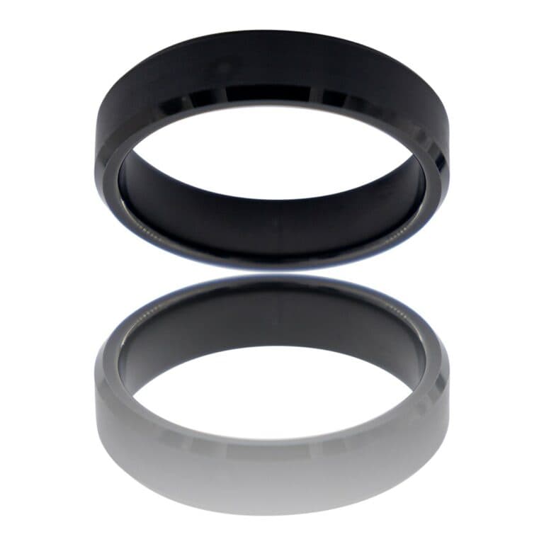 Bague Anneau Homme en Acier noir ILEX