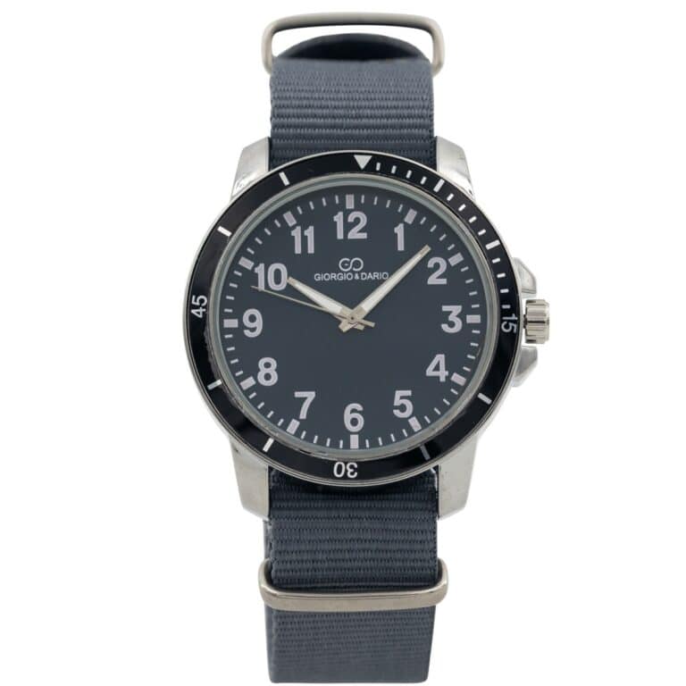 Magnifique Montre Homme Tissu Gris GIORGIO