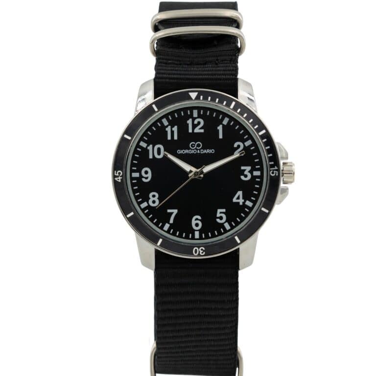 Montre Homme Bracelet Tissu Noir GIORGIO