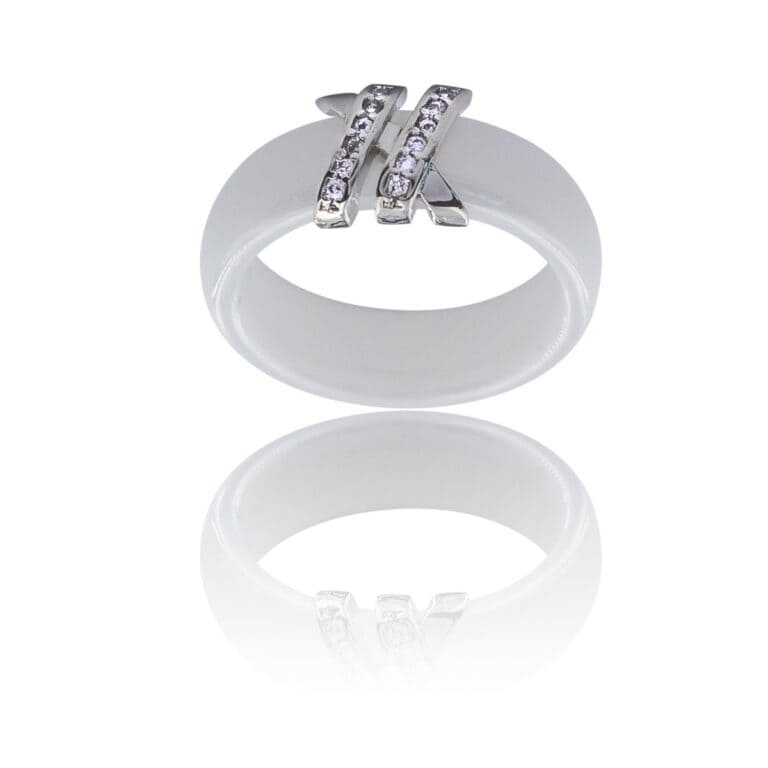 Jolie Coffret Bague Femme Céramique Ornée Zirconium