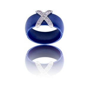 Coffret Bague Femme Céramique Ornée Zirconium