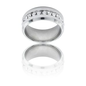 Magnifique Bague Femme Acier Ornée Strass