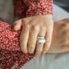 Superbe Bague Femme Ornée Perles Zirconium
