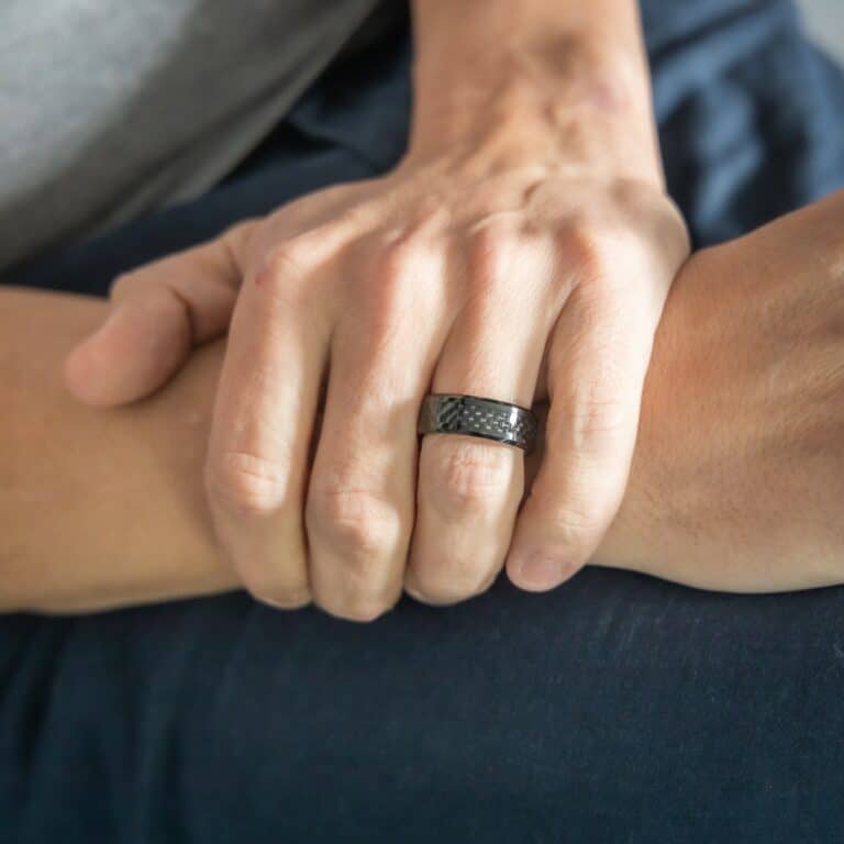 Votre Coffret Bague Anneau Homme Tungstène Carbone