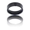 Bague Anneau Homme en Acier Noir et Zirconium
