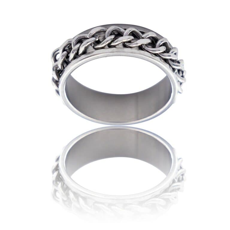 Bague Anneau Homme en Acier