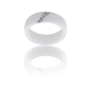 Coffret avec Bague Femme Céramique Ornée Zirconium