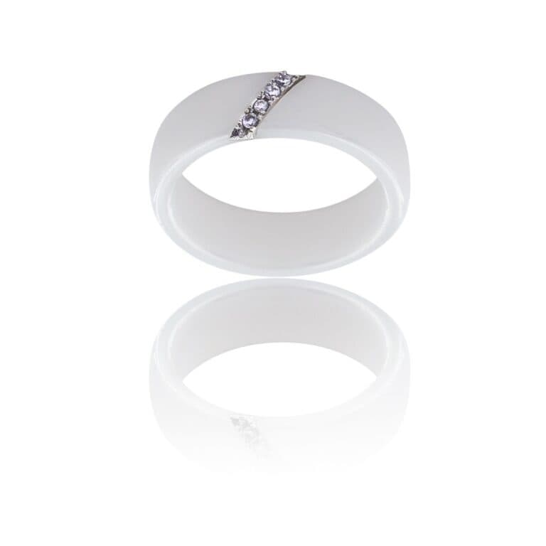 Coffret avec Bague Femme Céramique Ornée Zirconium