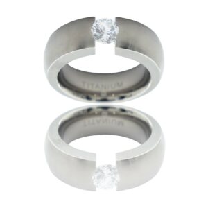 Bague Femme en Titane Ornée Zirconium PLICATA