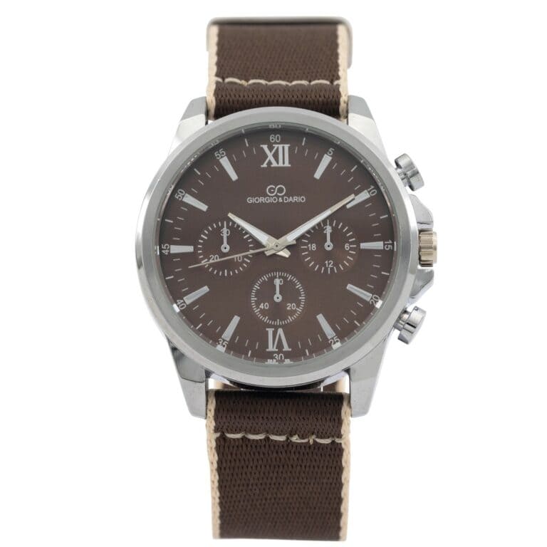 Jolie Montre Homme Tissu Marron GIORGIO