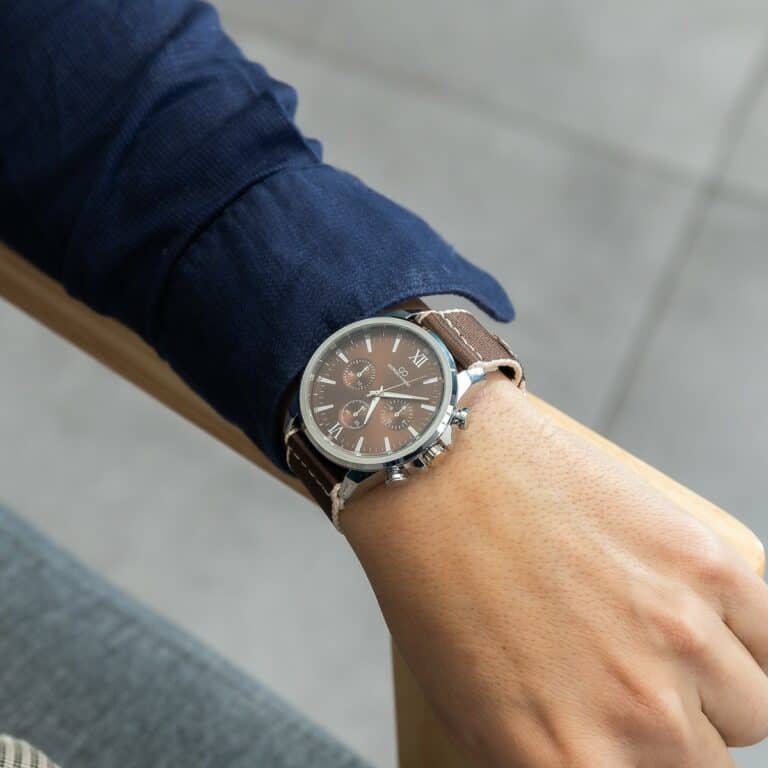 Jolie Montre Homme Tissu Marron GIORGIO