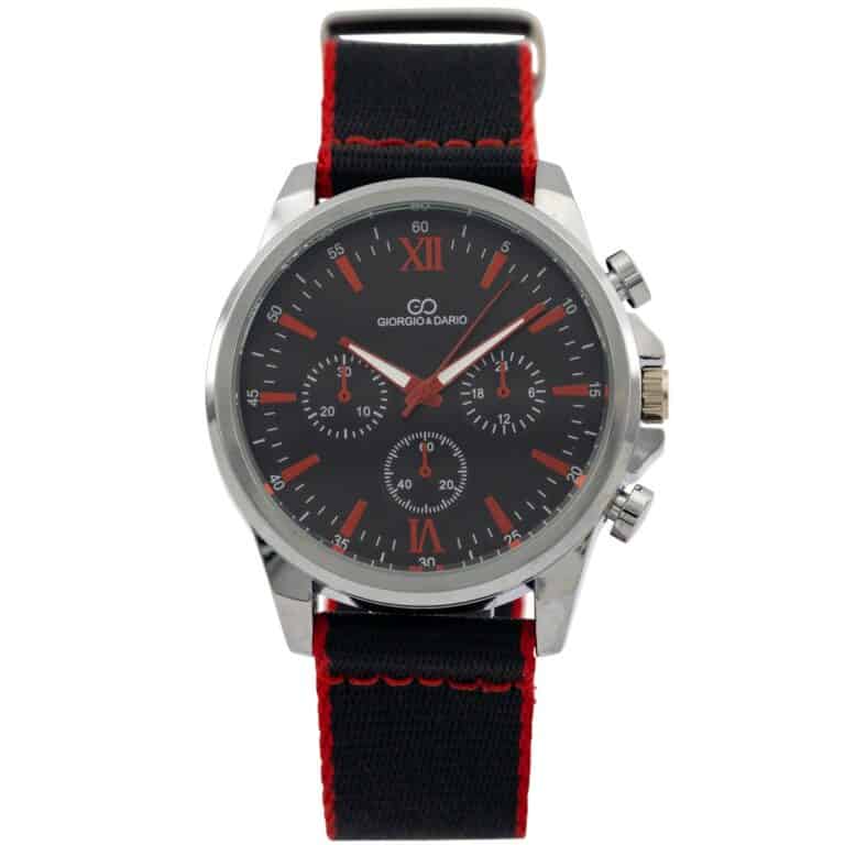Montre Homme avec Bracelet Tissu Noir GIORGIO