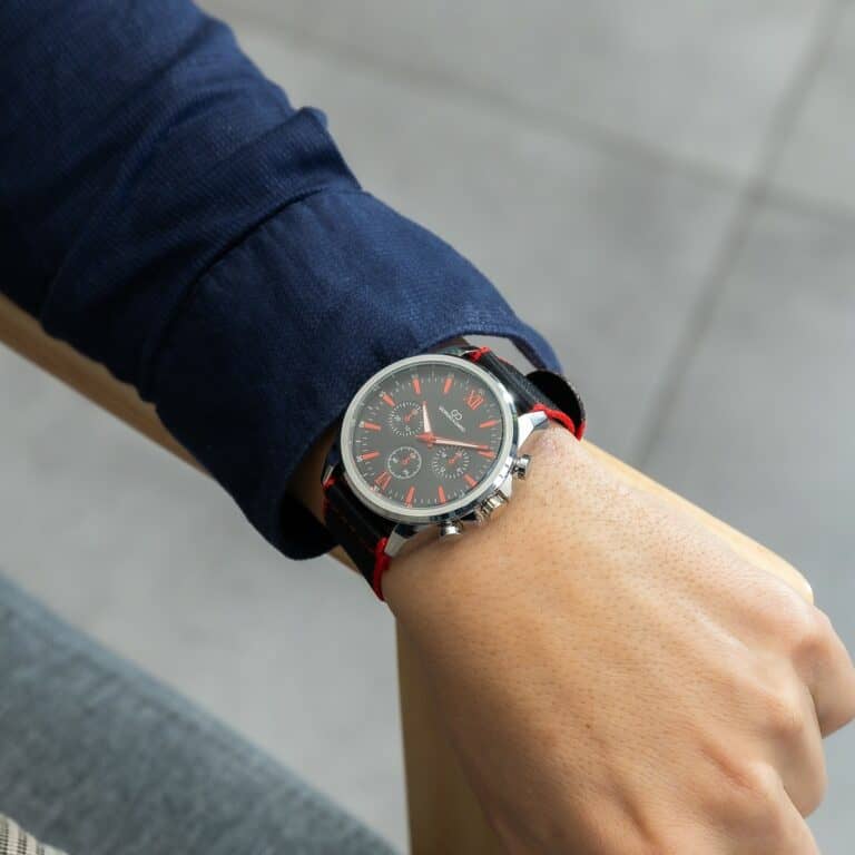 Montre Homme avec Bracelet Tissu Noir GIORGIO