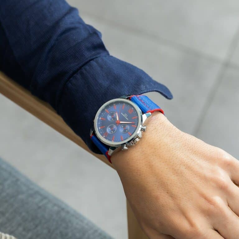 Belle Montre Homme Tissu Bleu GIORGIO