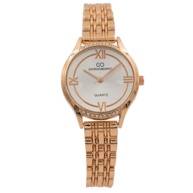 Montre pour Femme en Métal Rosé Strass GIORGIO