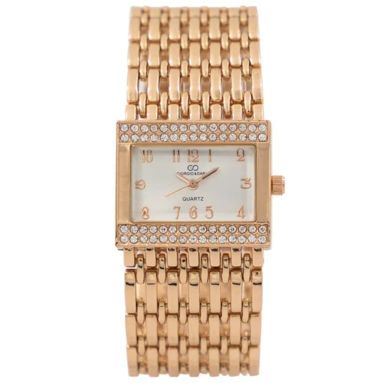 Montre Femme en Métal Rosé Strass GIORGIO