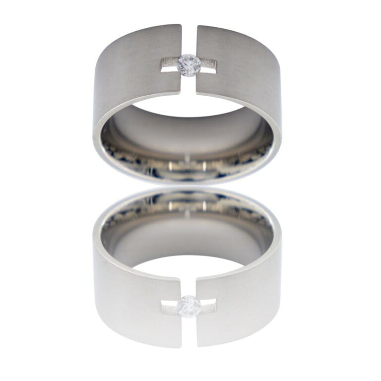 Bague Anneau Homme Acier avec Zirconium RHUS