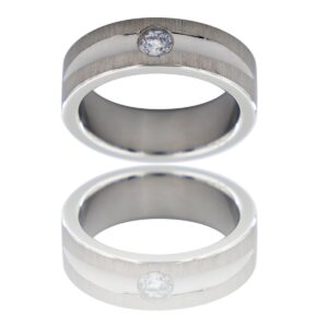 Bague Anneau pour Homme Acier Zirconium SILENE