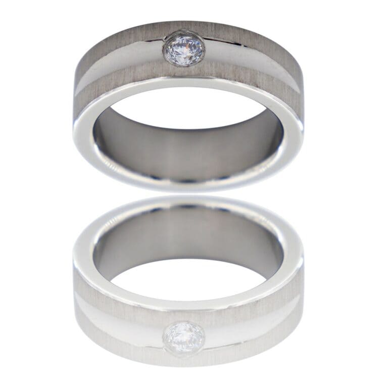 Bague Anneau pour Homme Acier Zirconium SILENE