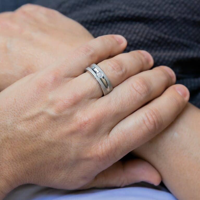 Bague Anneau pour Homme Acier Zirconium SILENE