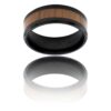 Votre Bague Anneau Fashion Homme Acier Noir Bois