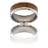 Bague Anneau pour Homme en Acier Argenté Bois