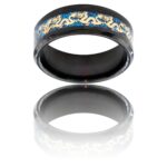 Bague Anneau Homme en Acier Couleur Noir Dragon