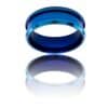 Bague Anneau Fashion d'Homme Acier Bleu