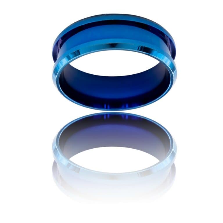 Bague Anneau Fashion d'Homme Acier Bleu