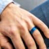 Bague Anneau Fashion d'Homme Acier Bleu