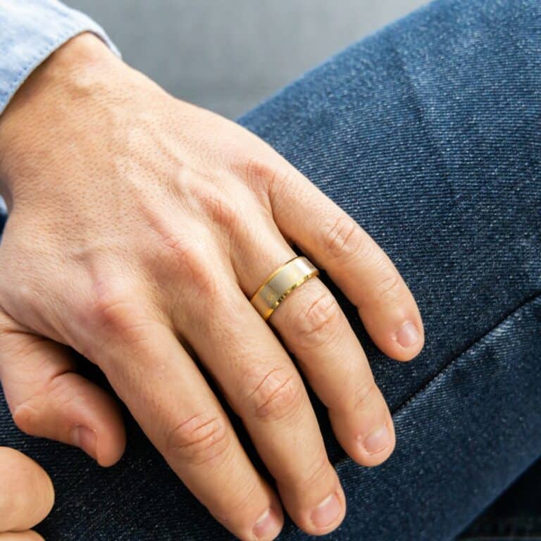 Bague Anneau pour Homme Acier Doré Allah