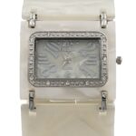 Superbe Montre Femme Métal Plastique Blanc Ivoire CHTIME