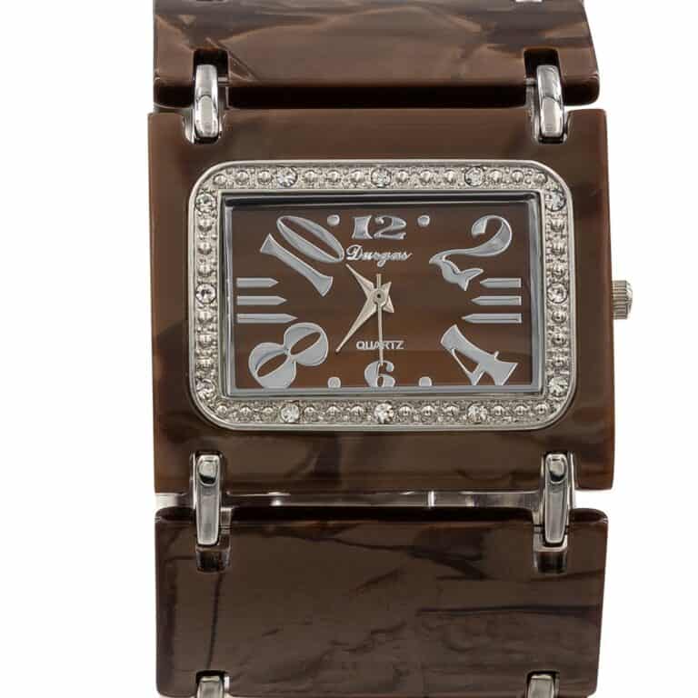 Montre Femme en Métal Plastique Marron CHTIME