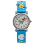 Montre d'Enfant Unisexe Silicone Planète Couleur Bleu