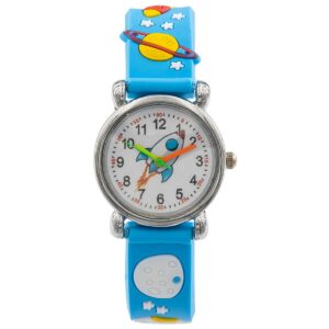 Montre d'Enfant Unisexe Silicone Planète Couleur Bleu