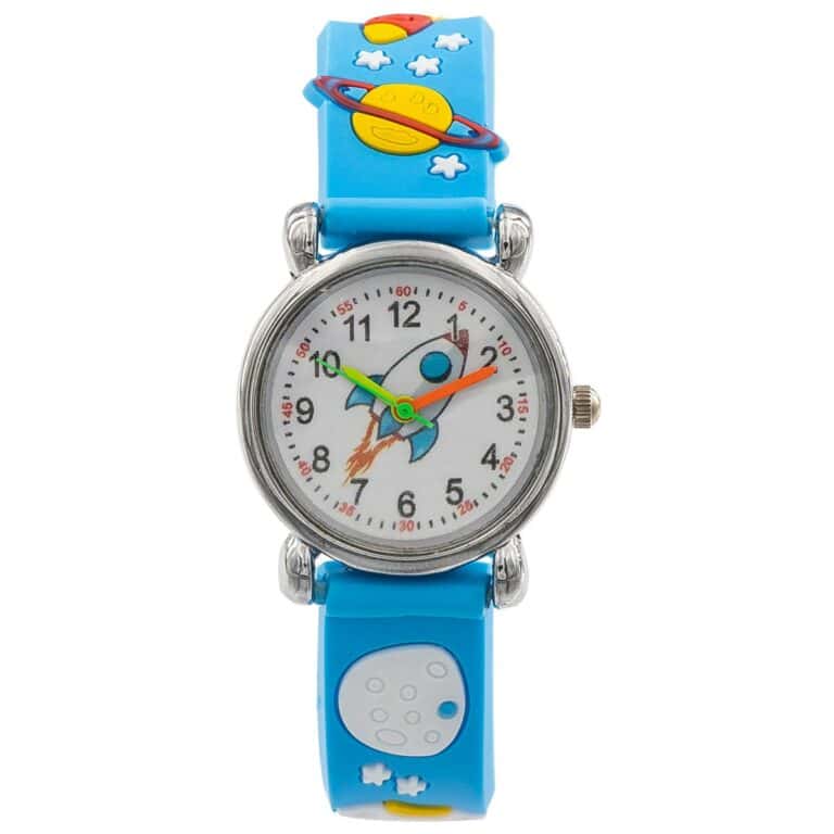Montre d'Enfant Unisexe Silicone Planète Couleur Bleu