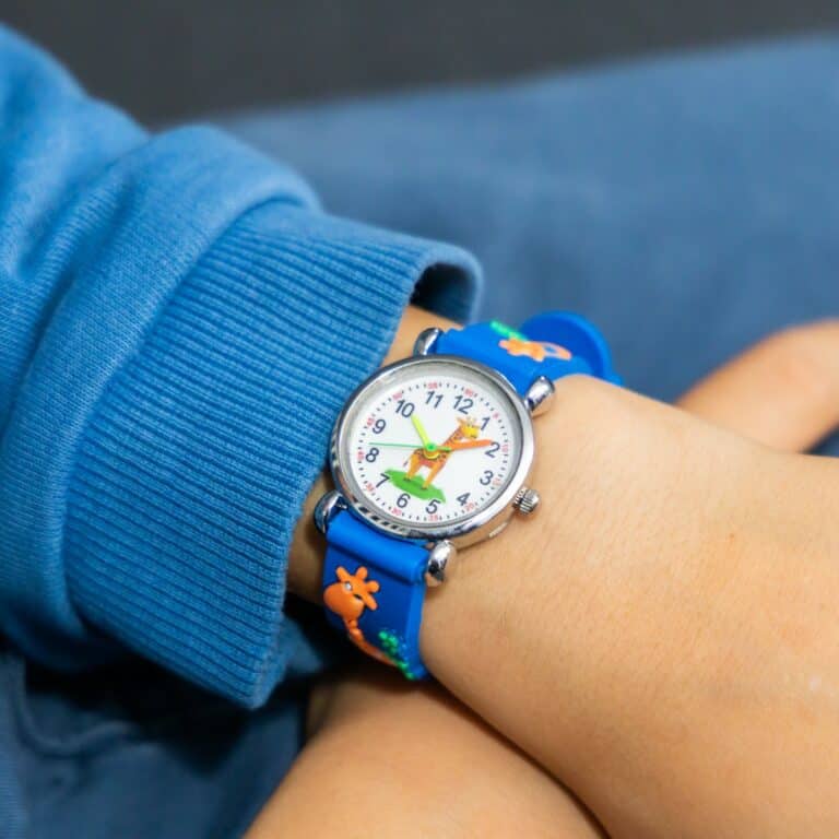 Montre Originale Enfant Unisexe Silicone Girafe Bleu