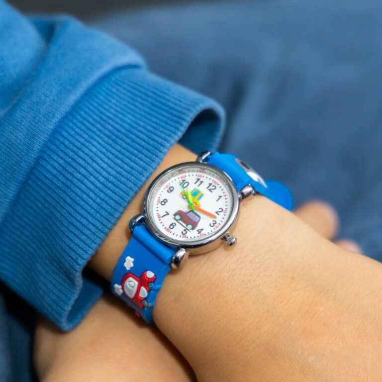 Montre pour Enfant Unisexe Silicone Voiture Bleu