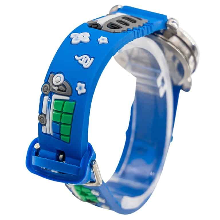 Montre pour Enfant Unisexe Silicone Voiture Bleu