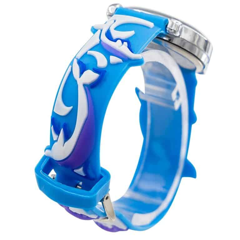 Belle Montre Enfant Unisexe Silicone Dauphin Bleu
