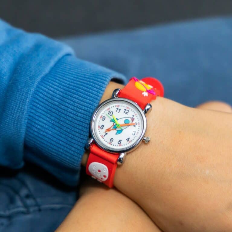 Superbe Montre Enfant Unisexe Silicone Planète Rouge