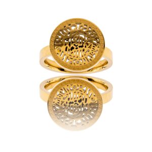 Belle Bague Femme Acier Dorée