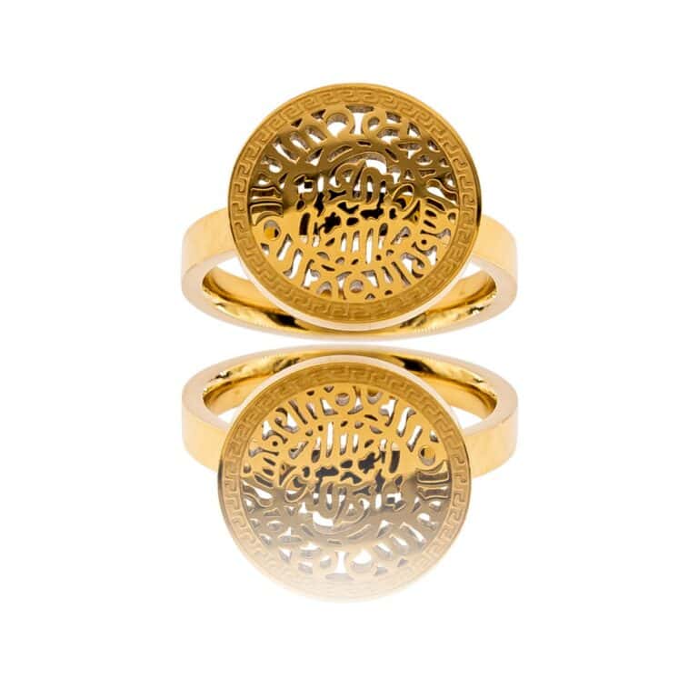 Belle Bague Femme Acier Dorée